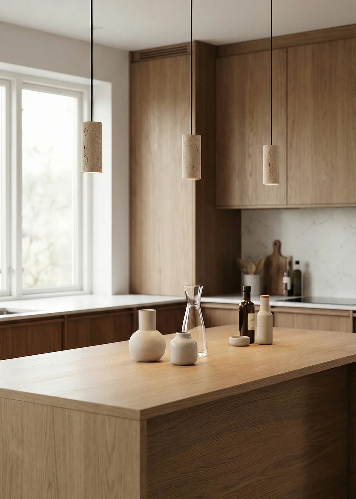 Core Pendant Spot - Creme Travertine