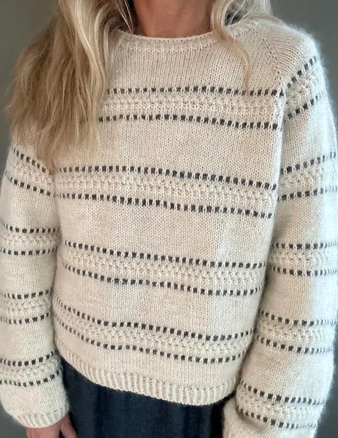 BIRK SWEATER - S - Marcipan/Hvítt/Svart - Pappírmynstur
