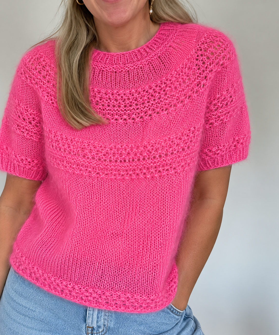 Elinor Blouse frá Jojo Knit - vel stødd og lit (pappírmynstur) - Stødd 2XL ella 3XL