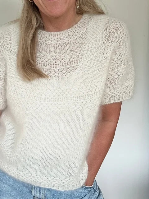 Elinor Blouse frá Jojo Knit - vel stødd og lit (pappírmynstur) - Stødd XS ella S